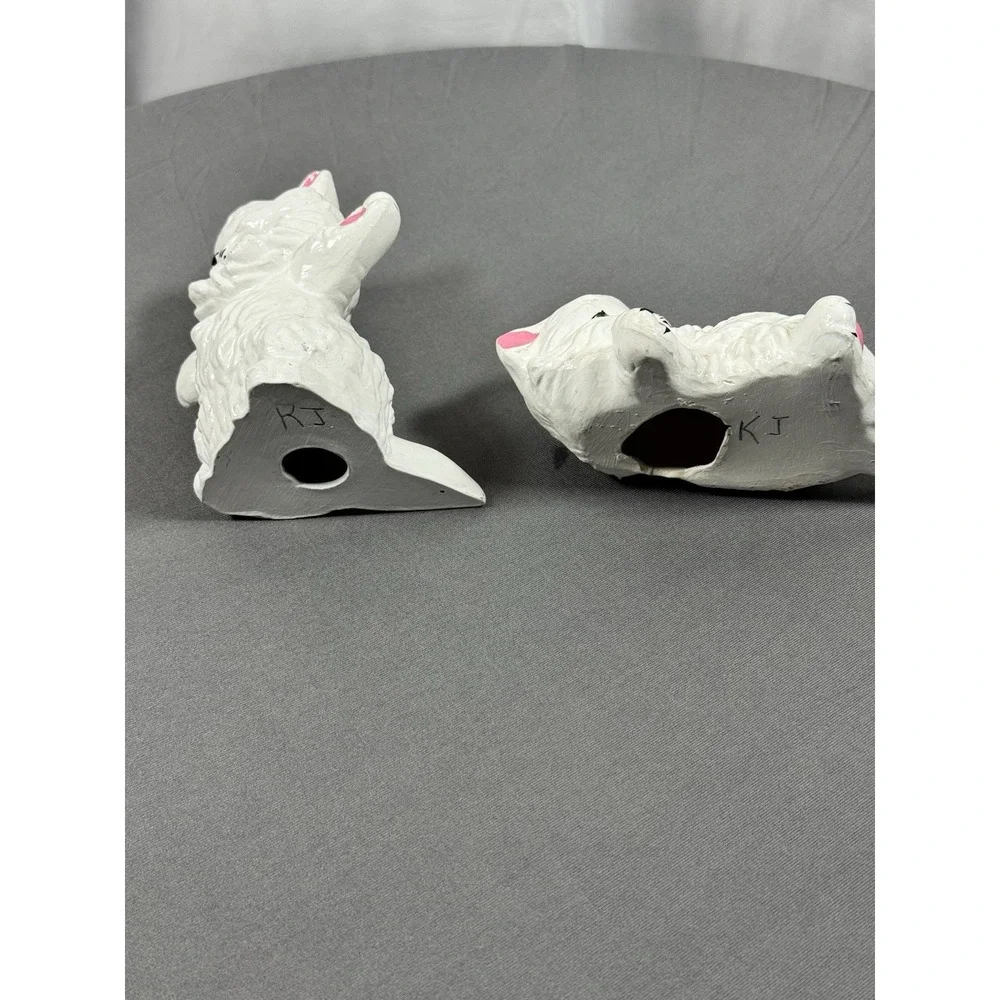 Vintage Ceramic Persian White Cat‎ Figurines Set of 2 Playful Kittens Decor